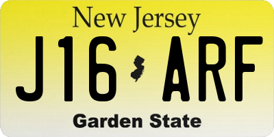 NJ license plate J16ARF