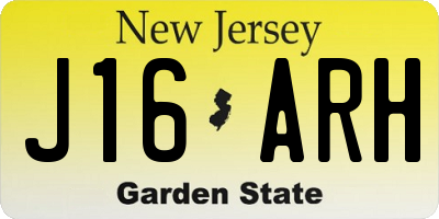 NJ license plate J16ARH