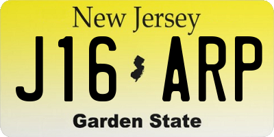 NJ license plate J16ARP