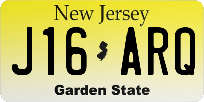 NJ license plate J16ARQ