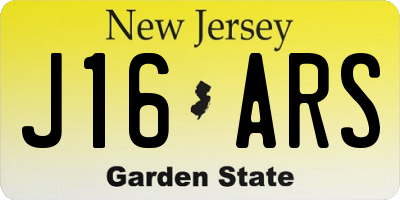 NJ license plate J16ARS