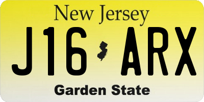 NJ license plate J16ARX