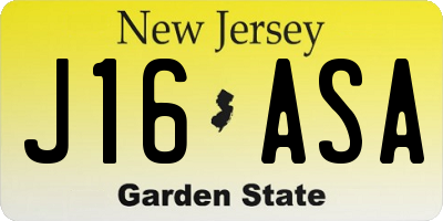 NJ license plate J16ASA
