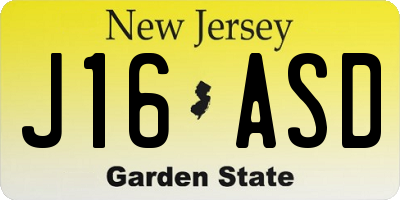 NJ license plate J16ASD