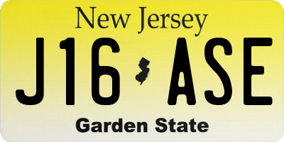 NJ license plate J16ASE