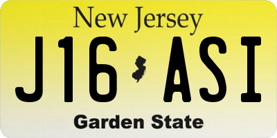 NJ license plate J16ASI