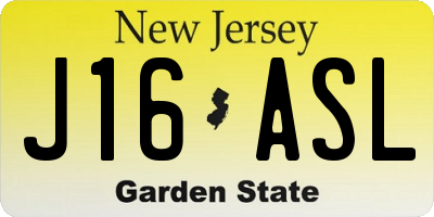 NJ license plate J16ASL