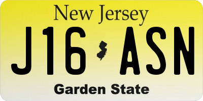 NJ license plate J16ASN
