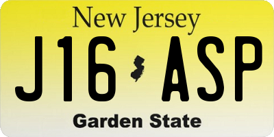 NJ license plate J16ASP
