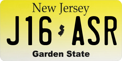 NJ license plate J16ASR