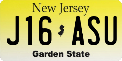 NJ license plate J16ASU
