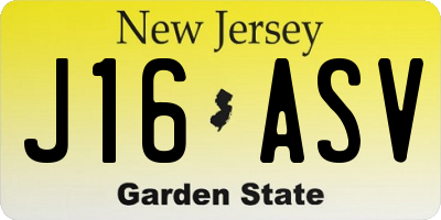 NJ license plate J16ASV