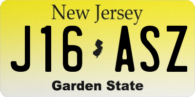 NJ license plate J16ASZ