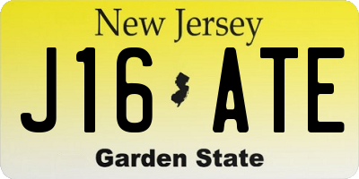 NJ license plate J16ATE