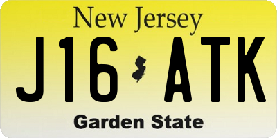 NJ license plate J16ATK
