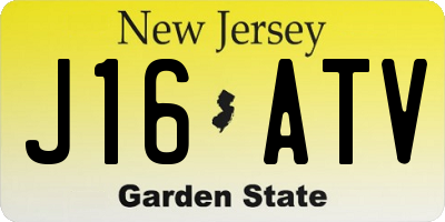 NJ license plate J16ATV