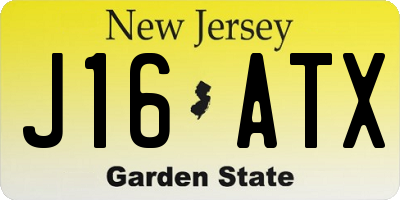 NJ license plate J16ATX