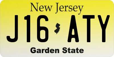 NJ license plate J16ATY