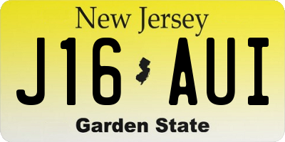 NJ license plate J16AUI
