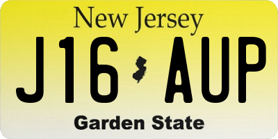 NJ license plate J16AUP