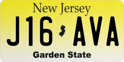 NJ license plate J16AVA