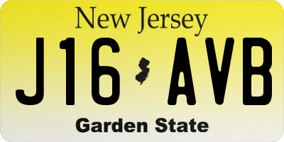 NJ license plate J16AVB