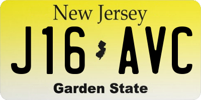NJ license plate J16AVC