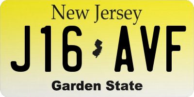 NJ license plate J16AVF