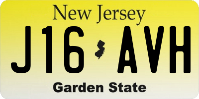 NJ license plate J16AVH