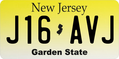 NJ license plate J16AVJ