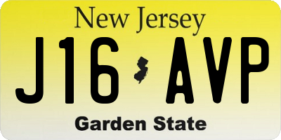 NJ license plate J16AVP