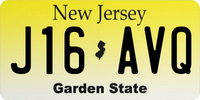 NJ license plate J16AVQ