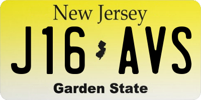 NJ license plate J16AVS