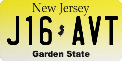 NJ license plate J16AVT