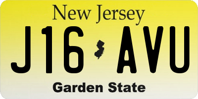 NJ license plate J16AVU