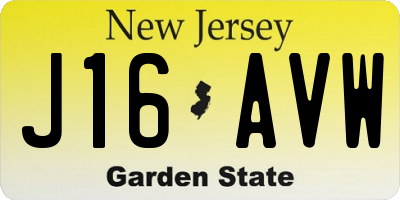NJ license plate J16AVW