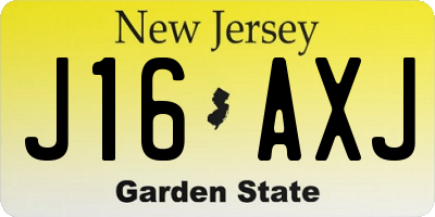 NJ license plate J16AXJ