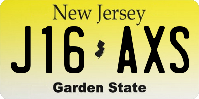 NJ license plate J16AXS
