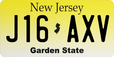 NJ license plate J16AXV