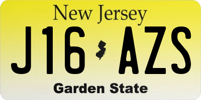NJ license plate J16AZS