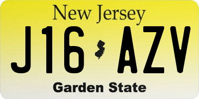NJ license plate J16AZV