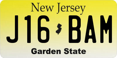 NJ license plate J16BAM