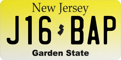 NJ license plate J16BAP