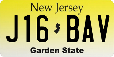 NJ license plate J16BAV