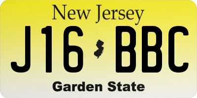 NJ license plate J16BBC