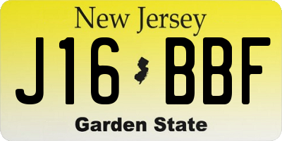 NJ license plate J16BBF