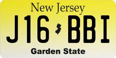 NJ license plate J16BBI