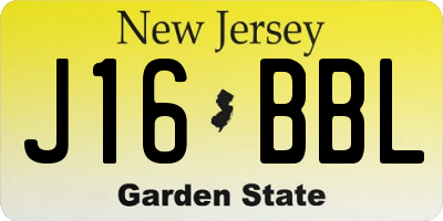 NJ license plate J16BBL