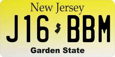 NJ license plate J16BBM