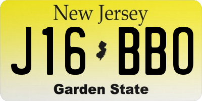 NJ license plate J16BBO